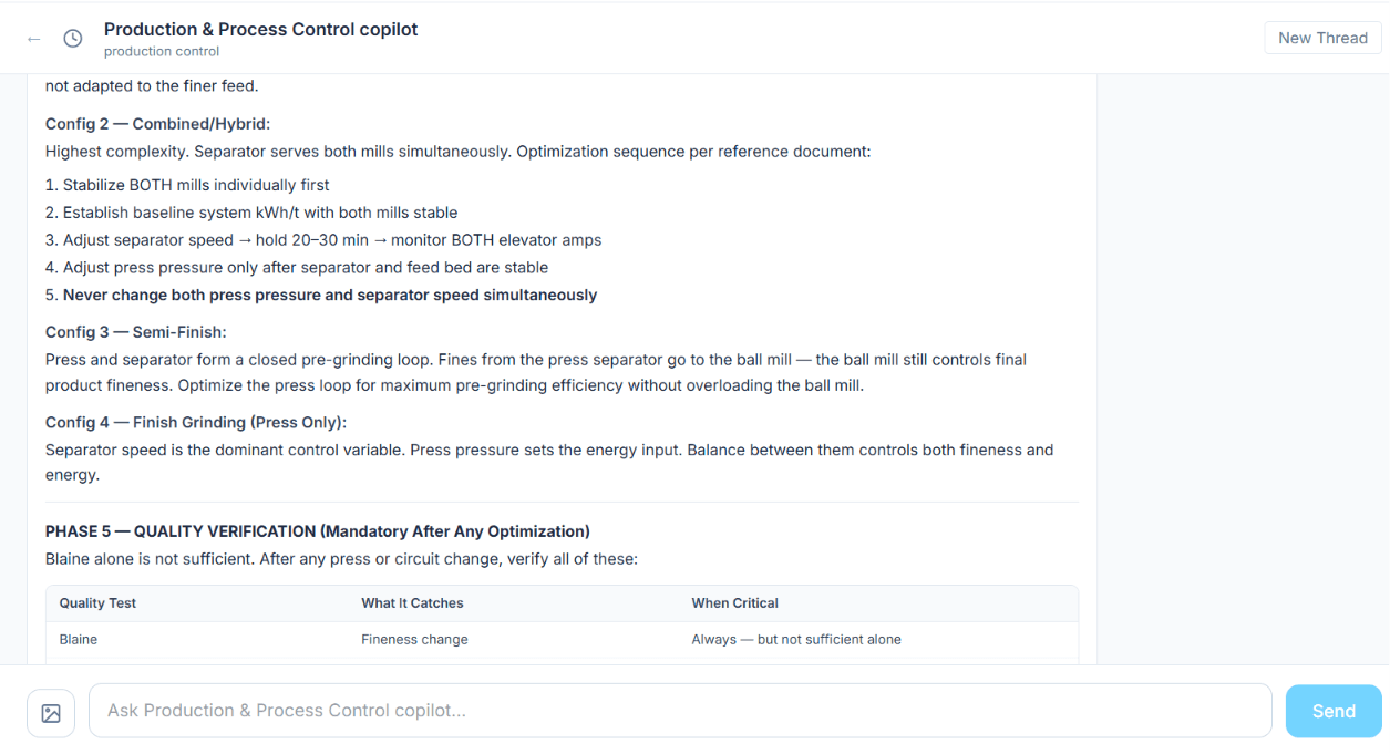 CementOps HRP configuration-specific optimization summary and mandatory product-quality verification